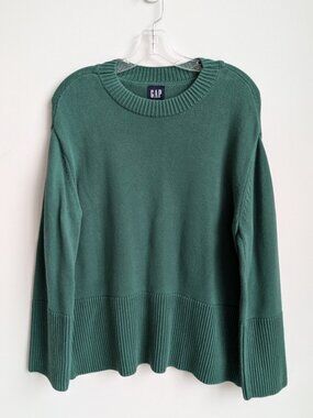 GAP Cotton Crewneck Sweater, Forest Green | Small